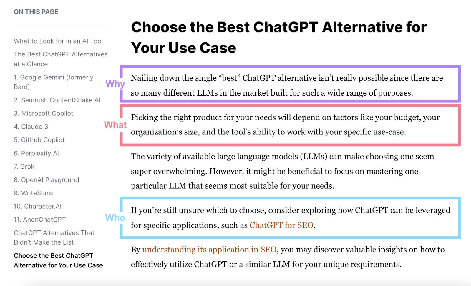 A conclusion of Backlinko’s article on ChatGPT alternatives
